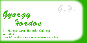 gyorgy hordos business card